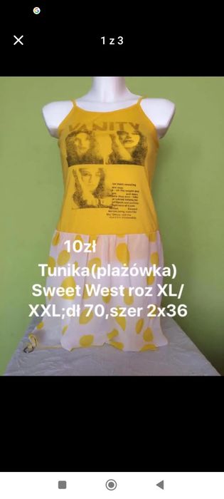 Tunika(plażówka) Sweet West roz XL/XXL;dł 70,szer 2x36
