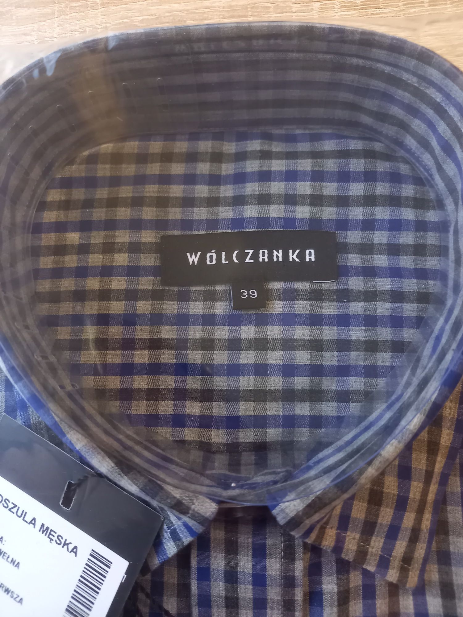 Nowa męska koszula WÓLCZANKA w kratkę, modny wzór,elegancka i sportowa