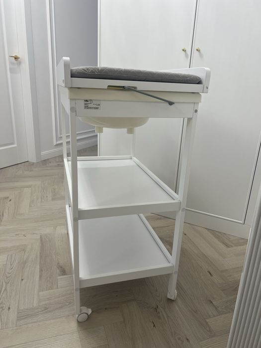 Przewijak wanienka 2w1 drewniany biały Roba