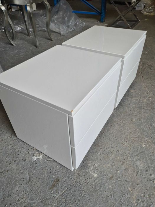 szafki nocne wysoki połysk białe 2 szt