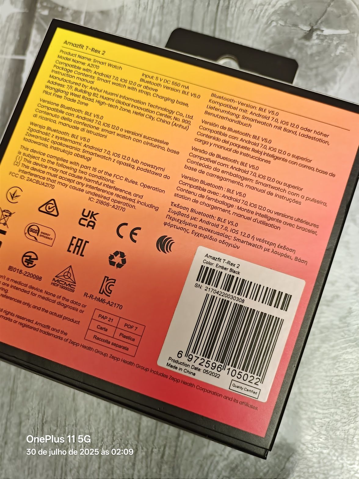 Smartwatch Amazfit T-Rex 2 (Novo)