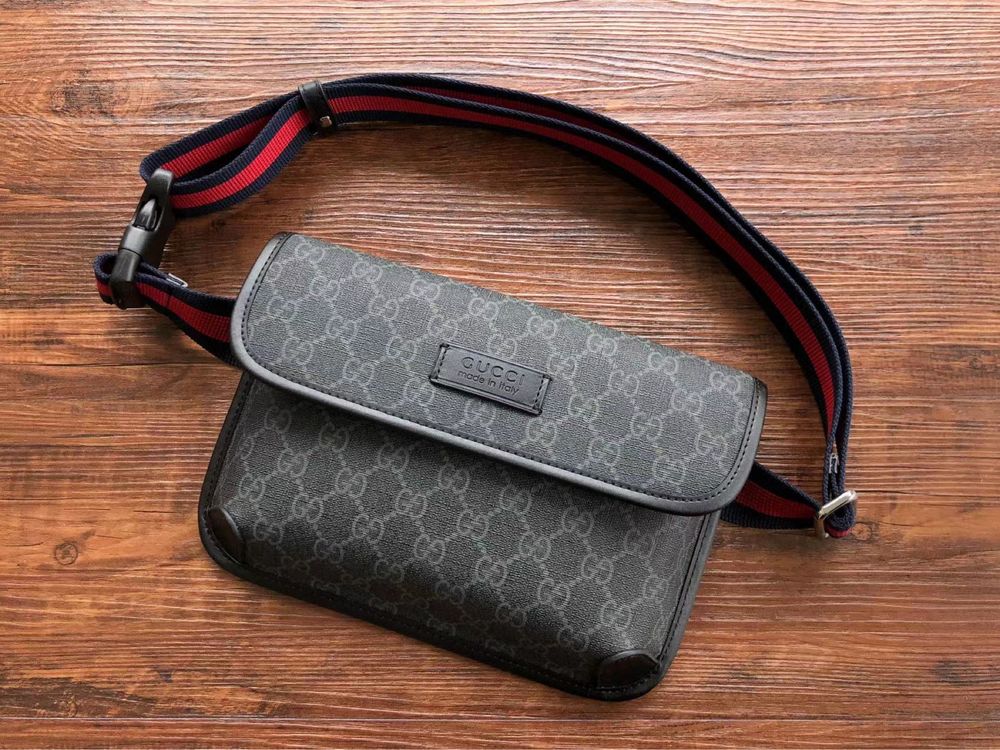 Torba/Saszetka/Nerka Gucci GG Czarna Luksusowa