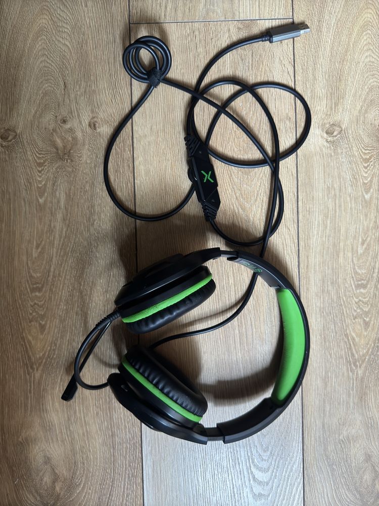 X-NEO gaming headphones, green, stan - dobry.
