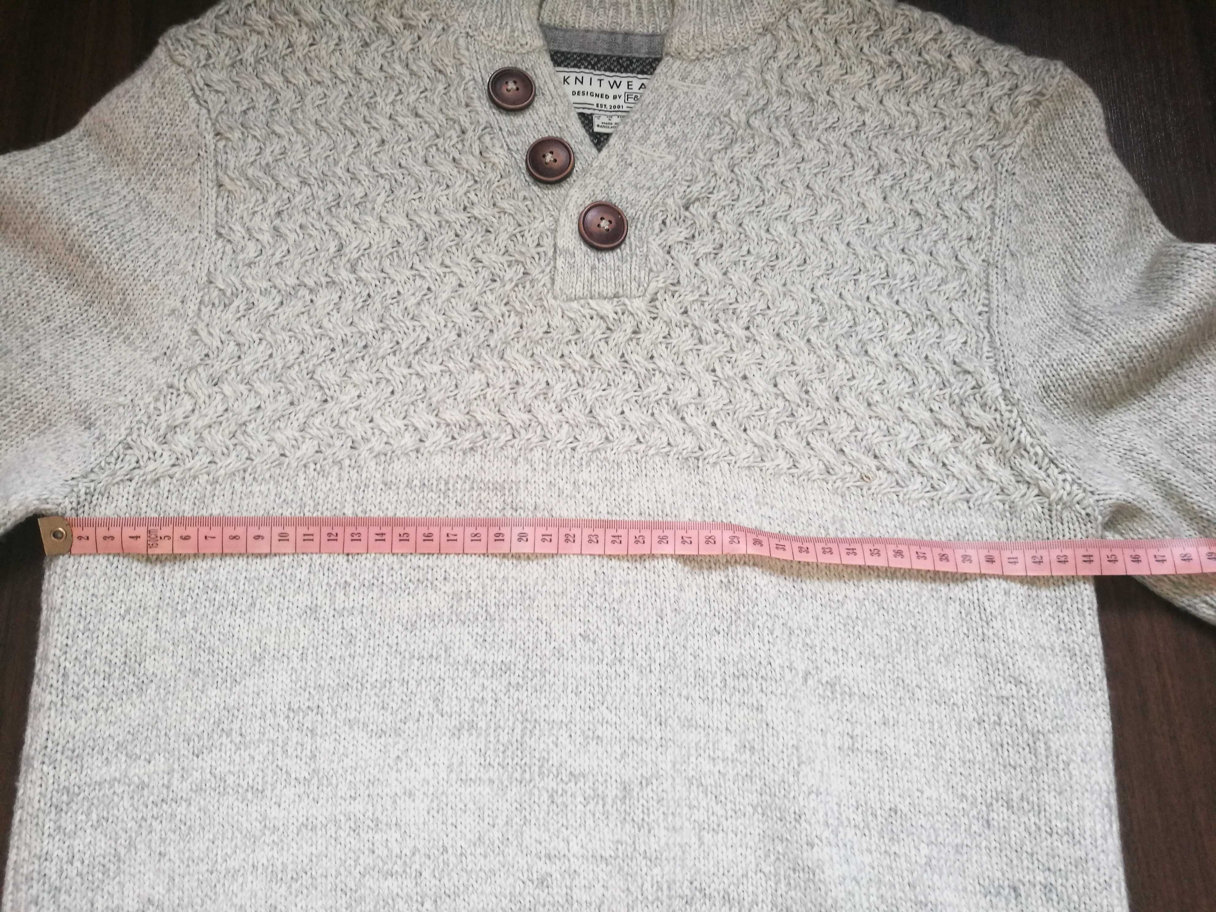 Sweter męski Nowy, norweski wzór r. S