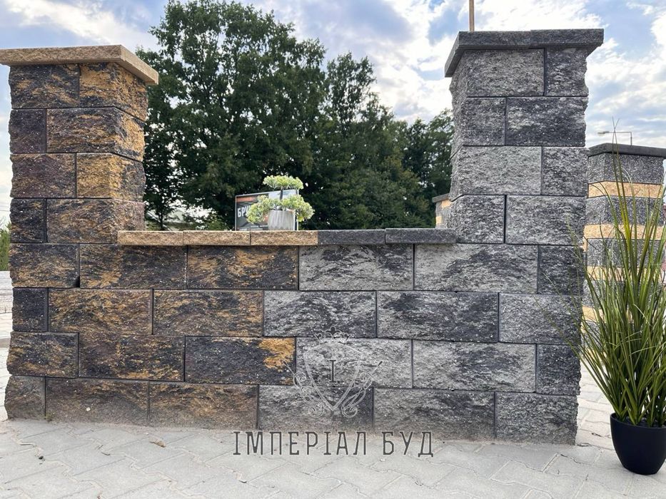 Блок на паркан модульний, цегла КАЯ, бруківка , поребрик ДОСТАВКА