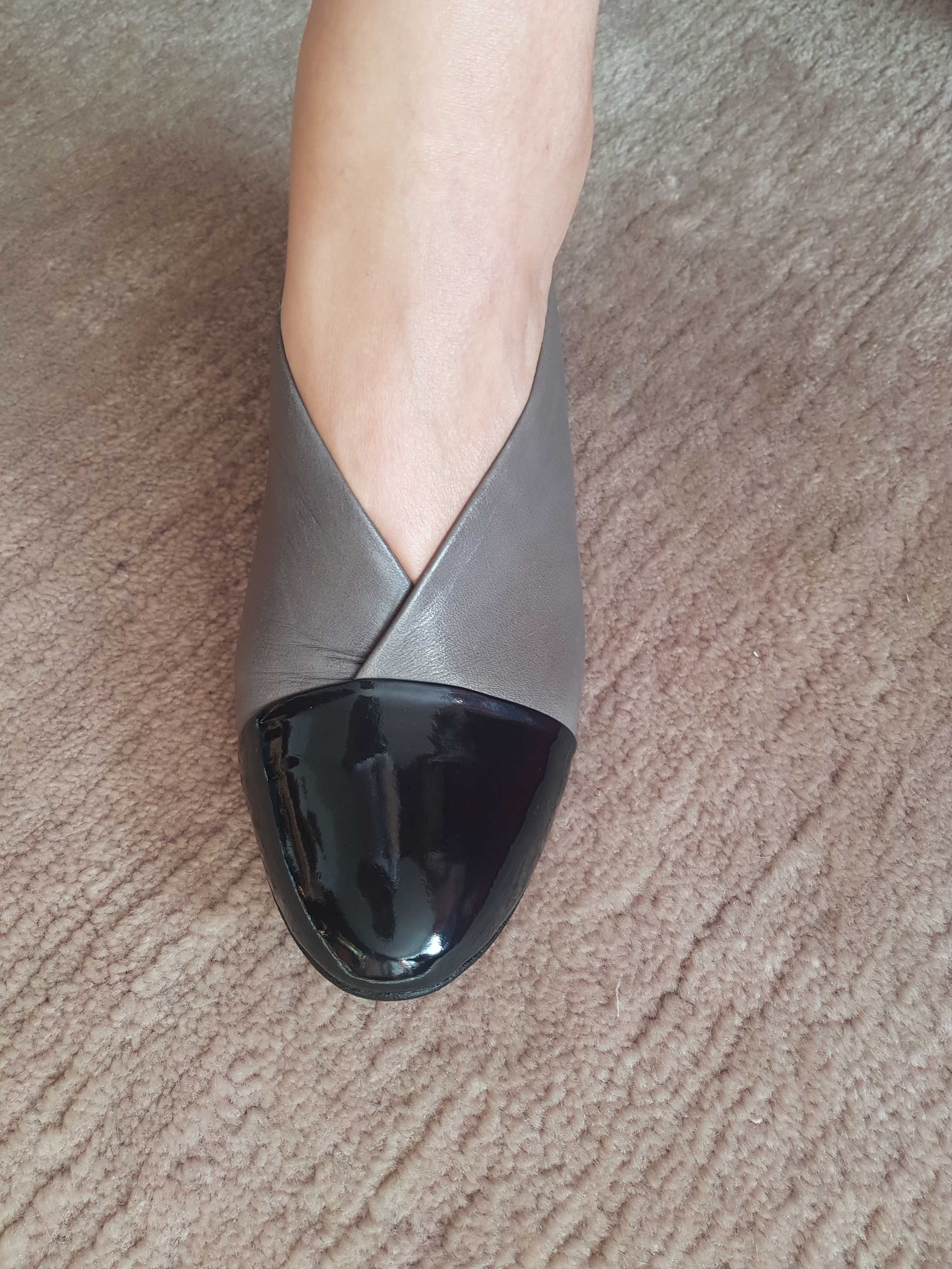 Buty Karoń, czułenka, skóra naturalna,r.39,raz założone