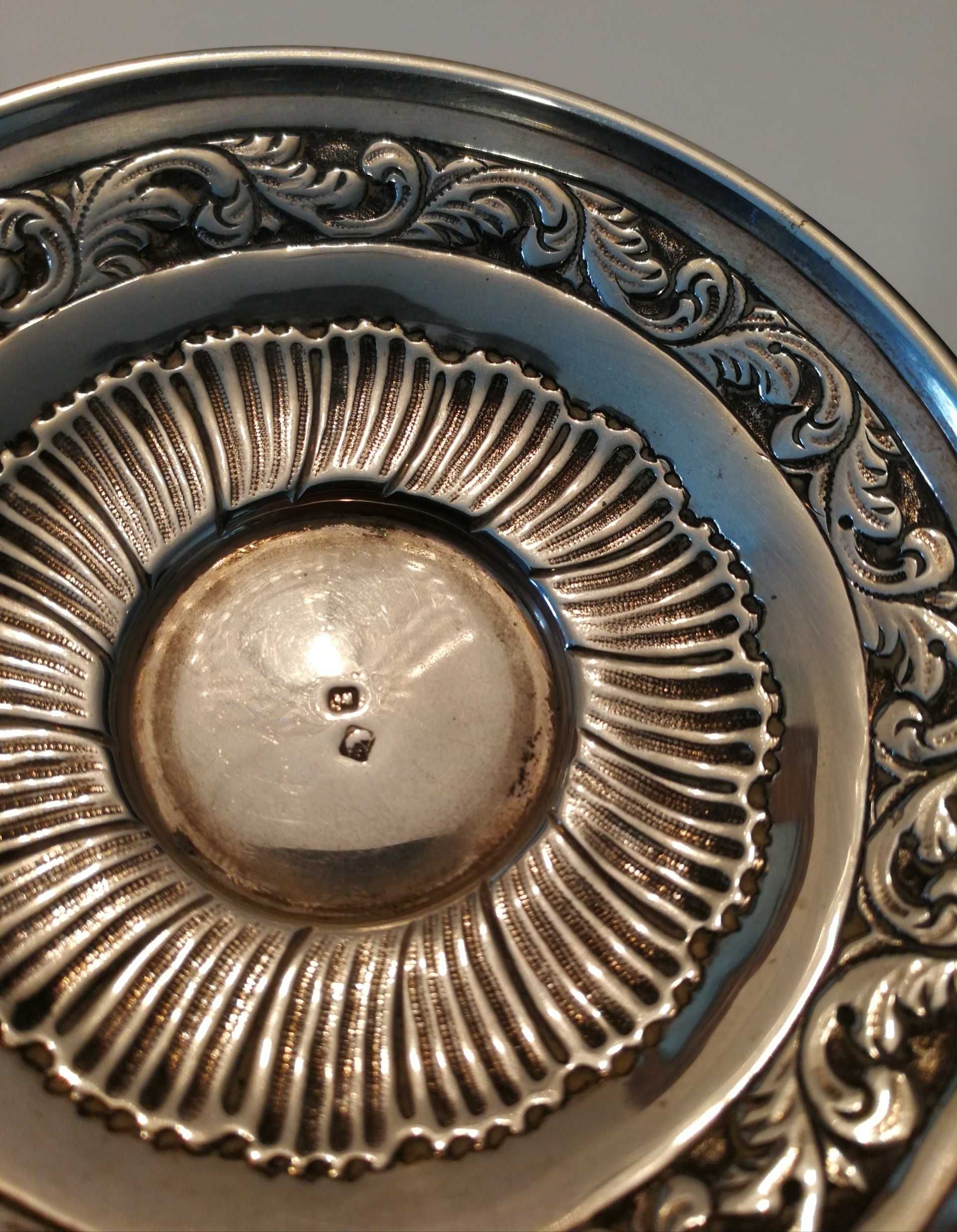 Chávena e pires em Prata com Contraste "Javali"