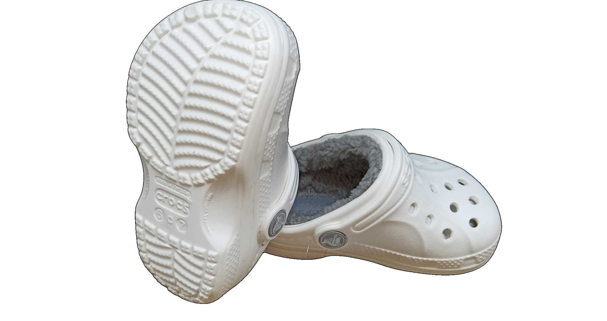 NOWE CROCS klapki kapcie kroksy z podszewką białe r. 22/24 C6/C7