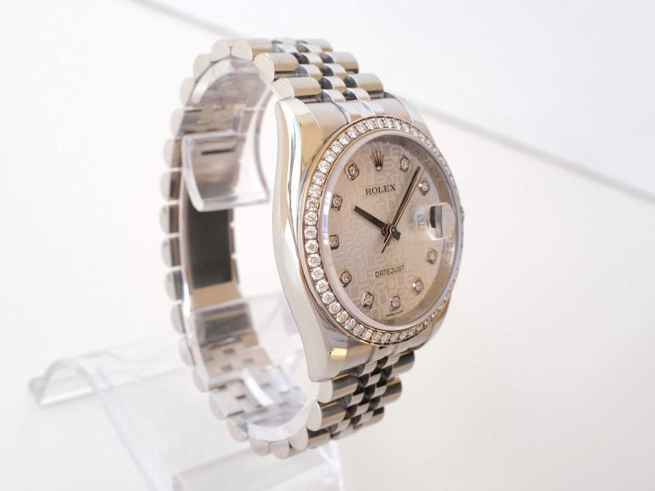 Rolex Datejust 36mm Jubilee Steel Silver Computer Diamond Dial Bezel