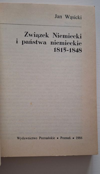 Związek niemiecki i państwa niemieckie 1815 - 1848, Jan Wąsicki