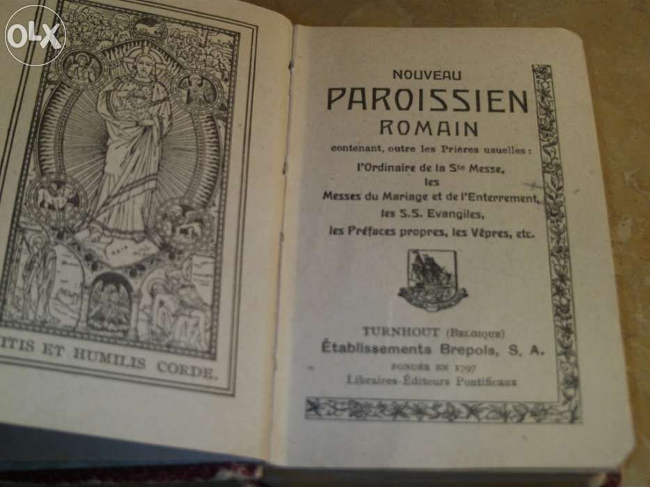 Livro de orações Católicas, em Francês, de 1931