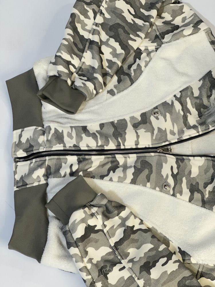 Бомбер камо камуфляж білий белый дутый camo opium archive мех с мехом