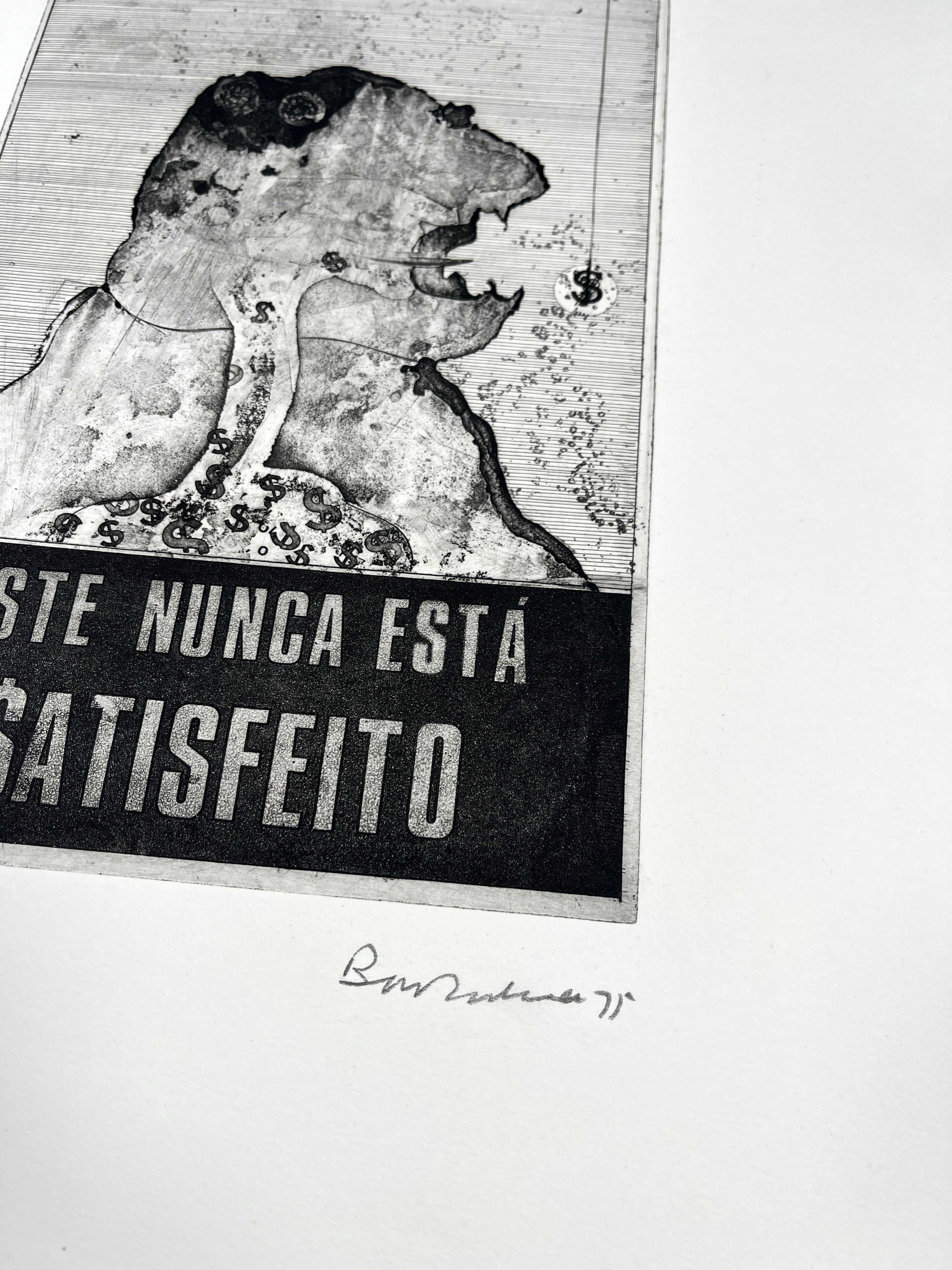 Gravura Bartolomeu Cid Dos Santos Este nunca está satisfeito 1975