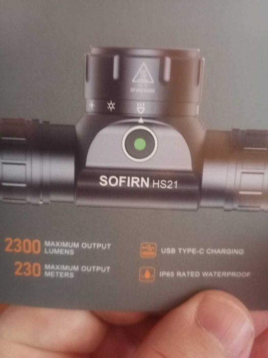 Nowa Latarka czołowa Sofirn HS21, 2200lm + aku - , bezdotykowa, USB C