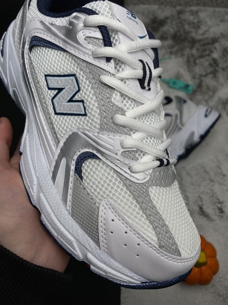 43 (27.5 см) 44 (28.5 см) New Balance 530 білі/срібні кросівки ABZORB