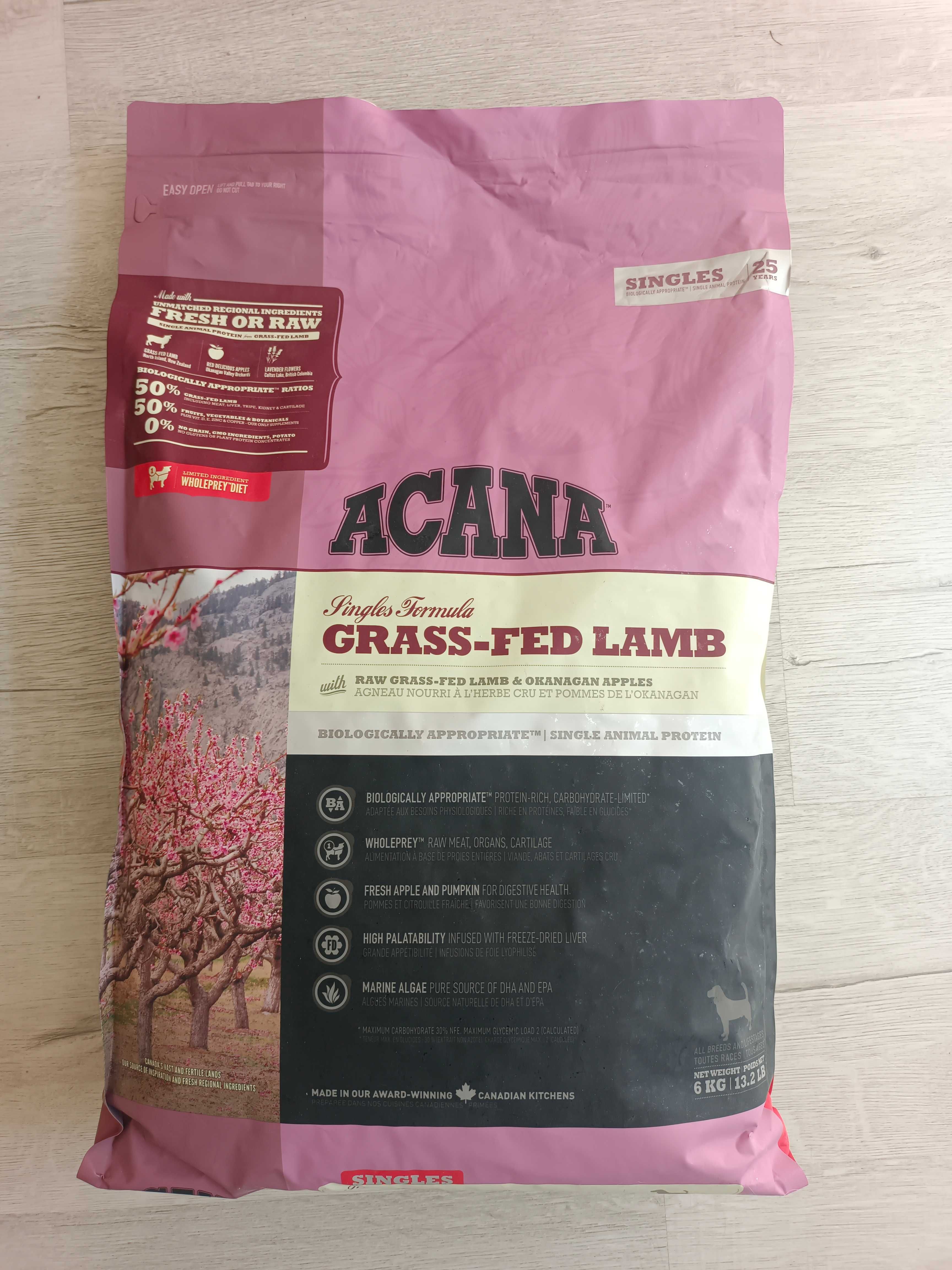 6 кг Acana (Акана) Singles Grass-Fed Lamb для собак