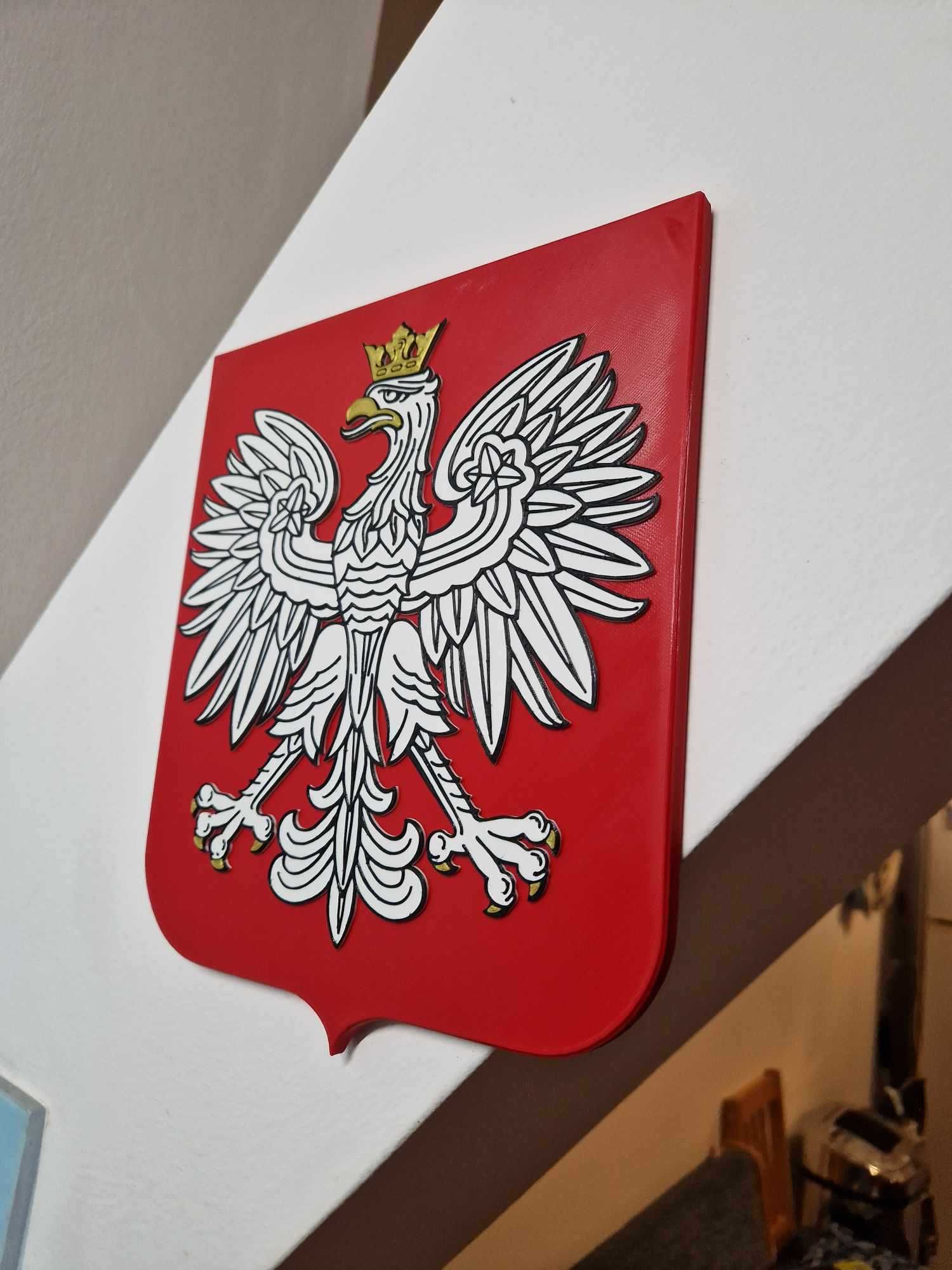 Godło Polski Polska herb orzeł biało czerwony na ścianę wydruk 3D