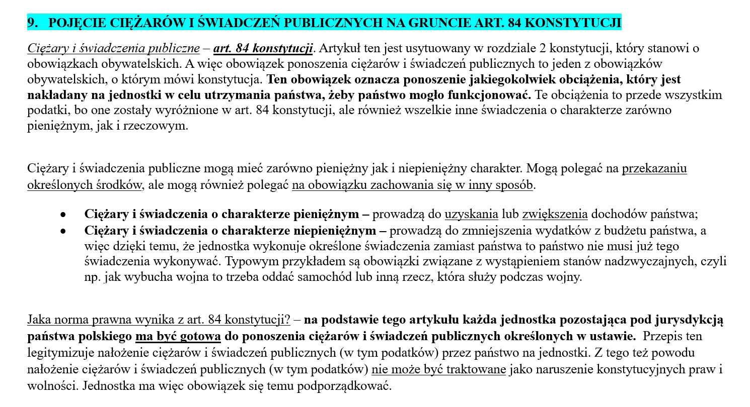 Notatki - prawo finansowe (WPIA UŁ i nie tylko)