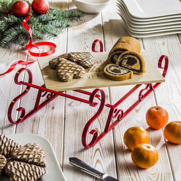 Świąteczna deska do serwowania przekąsek drewniana