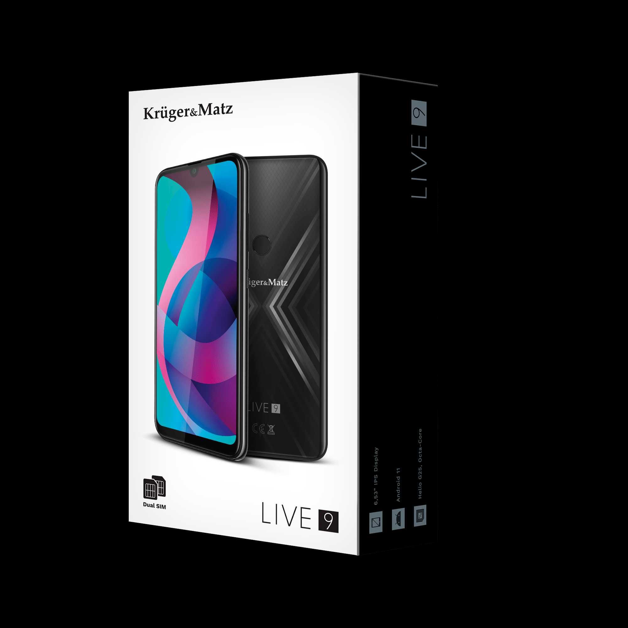 Smartfon Kruger&Matz Live 9 4GB/64GB 4G czarny + słuchawki Bluetooth