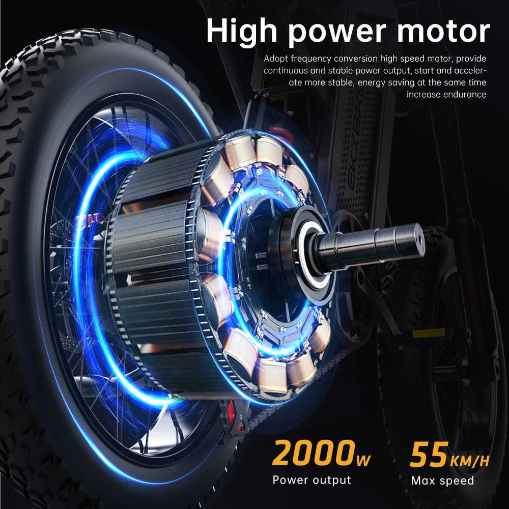 20'' EKX X21 Motocykl elektryczny 48V 2000W Prędkość 55KMH 35AH 150km