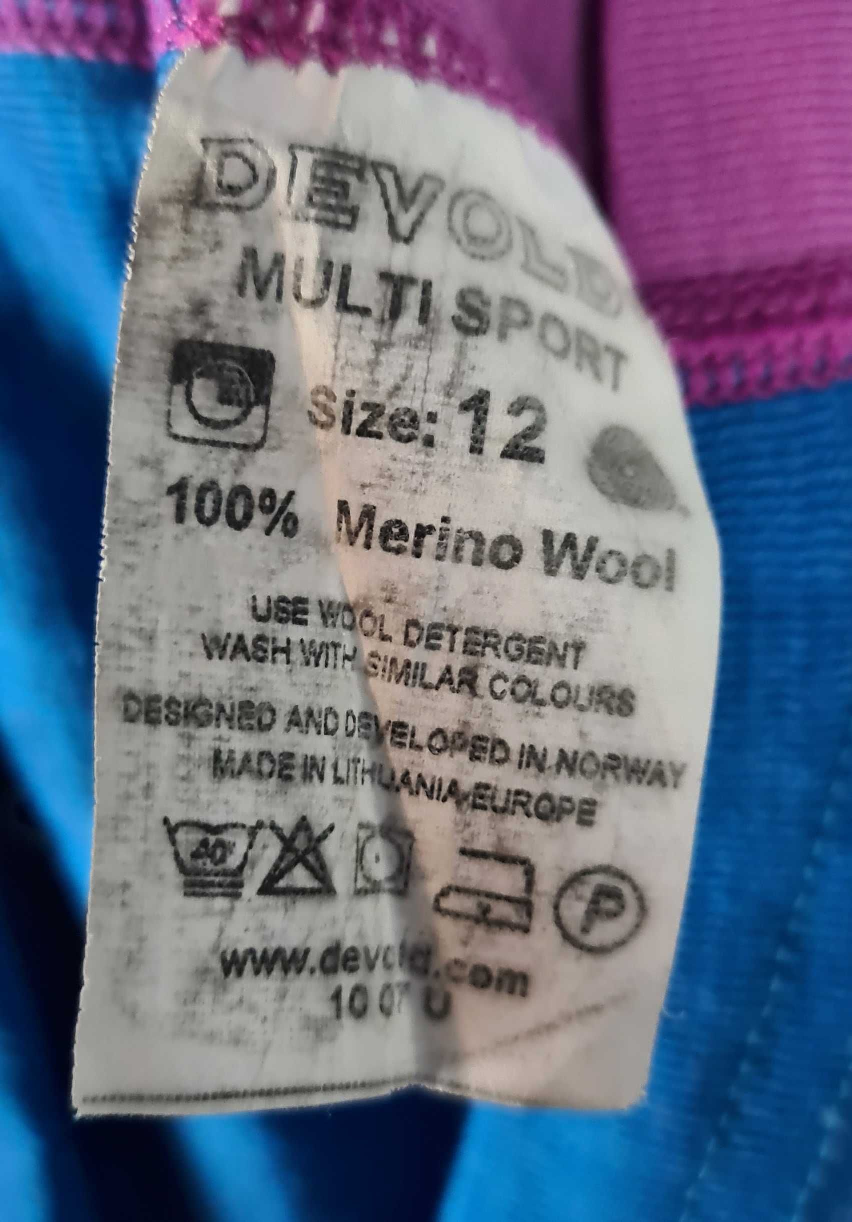 DEVOLD Koszulka termiczna 100% wełna merino, 152 12 lat narty ferie