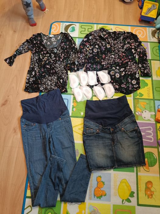 Zestaw ciążowy ciąża hm mama spodnie spódnice bluzka ciążowa