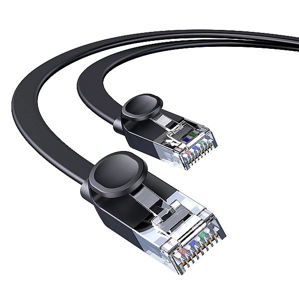 Baseus Speed Six kabel sieciowy płaski RJ45/1000Mbps 10m czarny (WKJS)