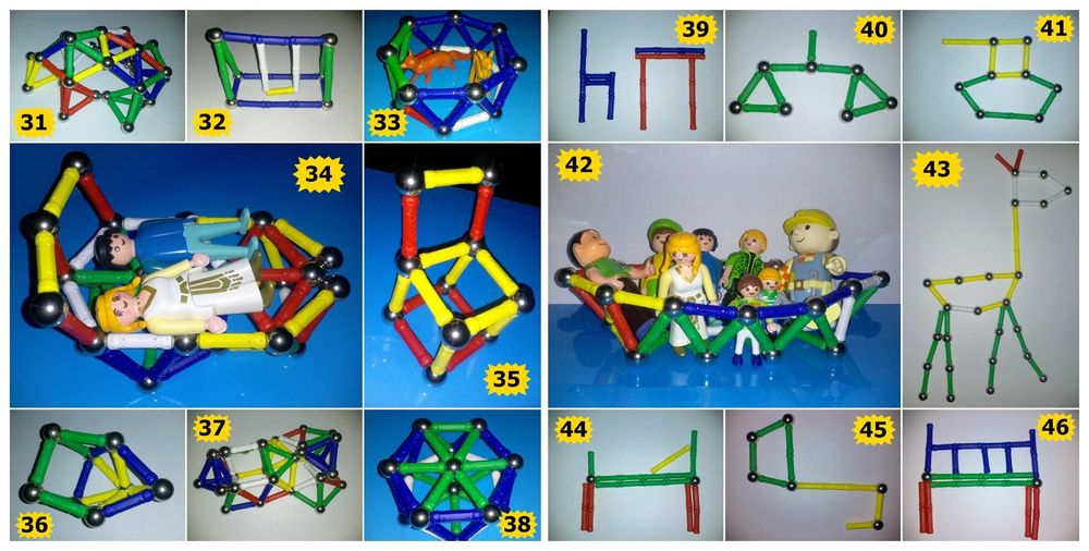 Игрушки игра магнитный конструктор MAGNASTIX 60 элементов Магнастик