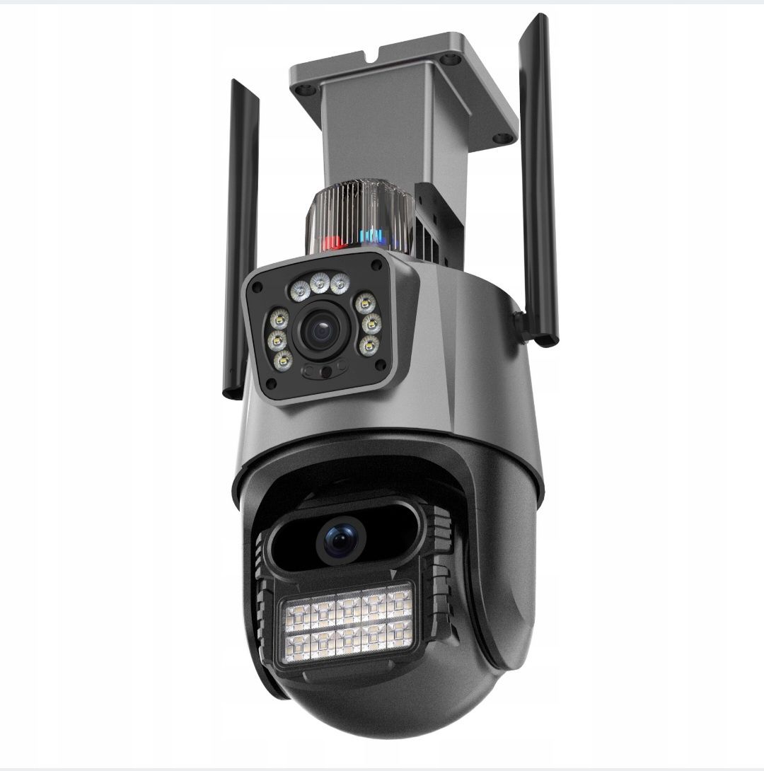Zewnętrzna obrotowa KAMERA WIFI 4K 2 Ekrany