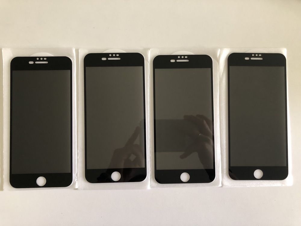 Szklo na telefon prywatyzujące, czarne, 4 sztuki