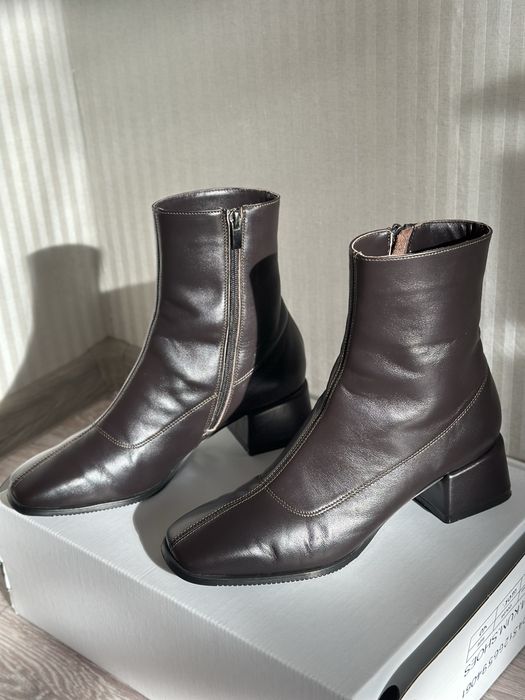 Шкіряні ботинки, ботильйони 40 р., темний шоколад