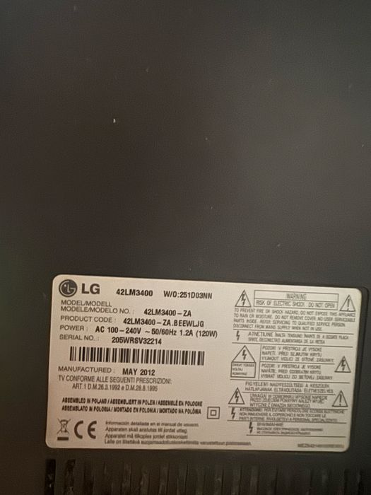 Продам телевізор lg  на запчастини