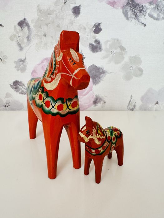 skandynawski drewniany koń,konik,Nils Olsson Dala,antyk,vintage,retro