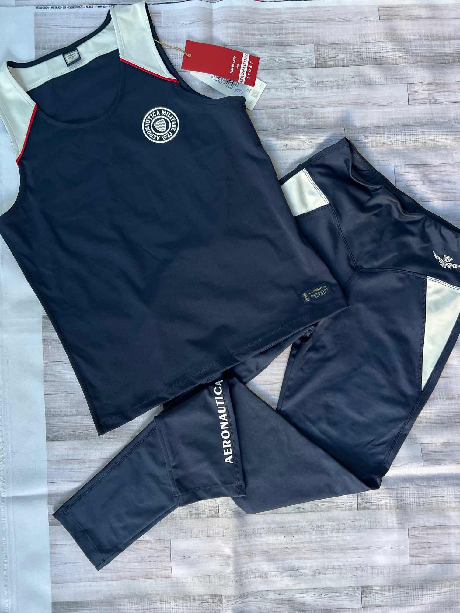 AM Aeronautica Militare zestaw sportowy na siłownię legginsy top nowe