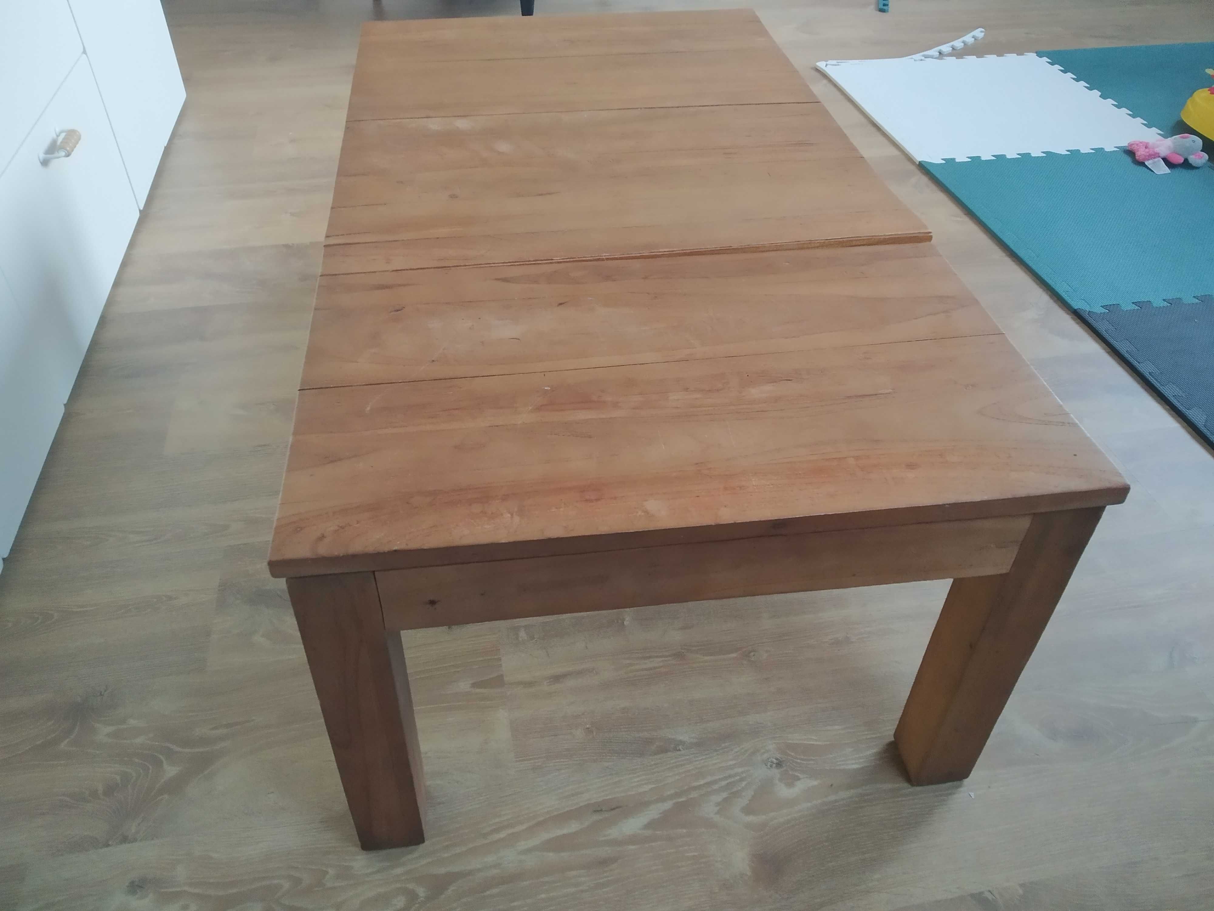 Stolik kawowy z litego drewna tekowego, vidaXL, 110x60x40 cm Vintage