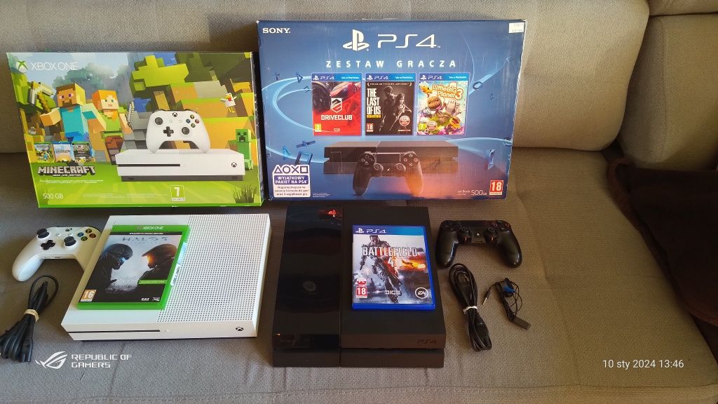 PS4 + Xbox One S + gry - zestaw