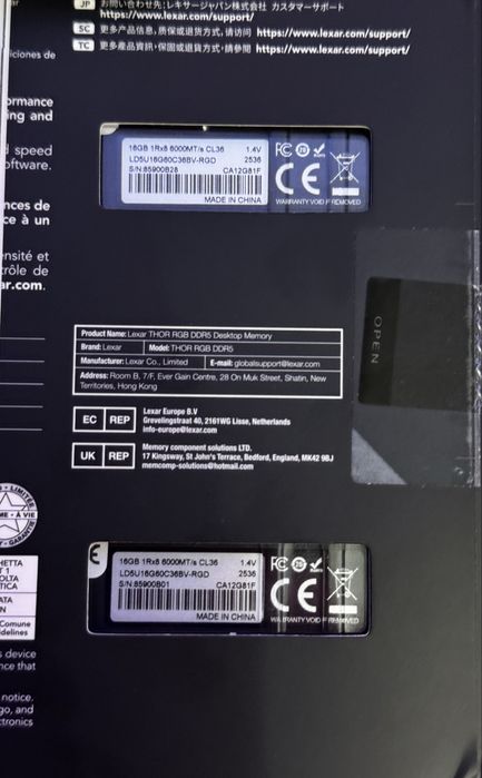 LEXAR THOR RGB Gen II 32G (16GBx2) DDR5 6000