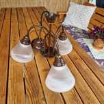 Lampa sufitową, trzy klosze, retro