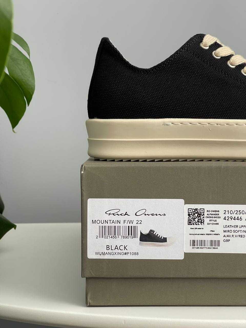 Кеди,кросівки Rick Owens DRKSHDW Ramones Low Black Milk