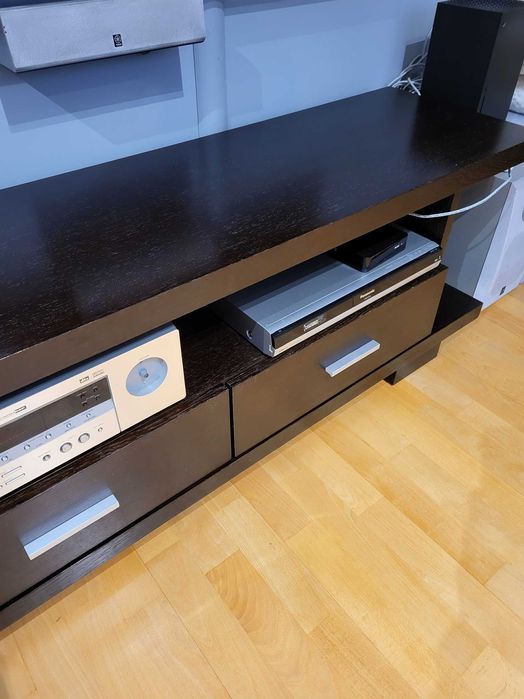 SZAFKA RTV Jerczyńscy - fornirowany dąb wenge 150x38 cm