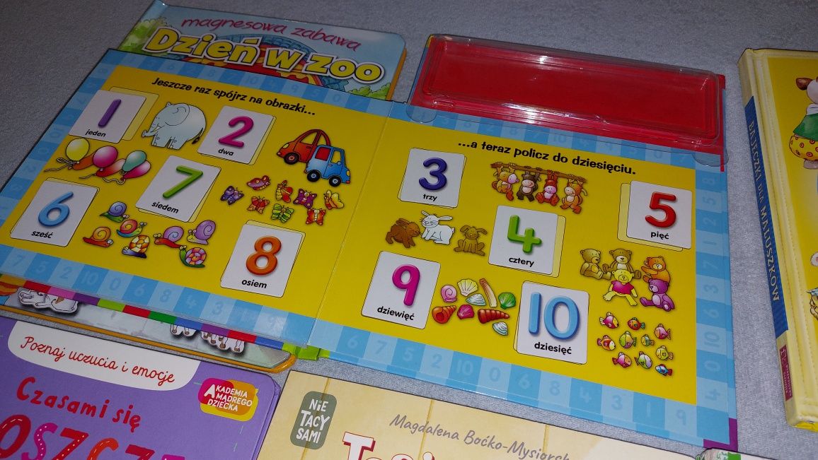 Książeczki (2 z magnesami) dla dzieci 2-4 latka