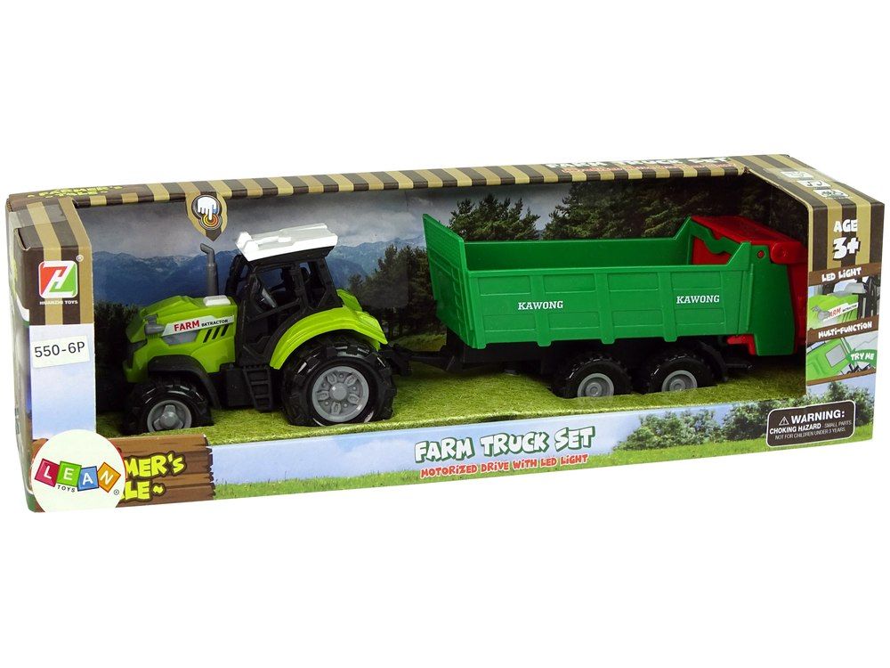 Traktor Zielony z Dużą Przyczepka