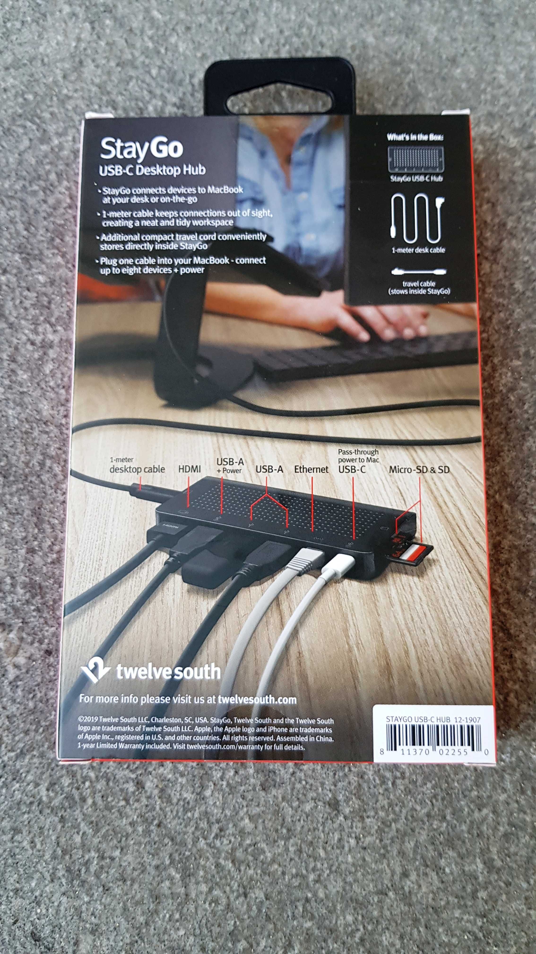 Twelve South Stay Go USB-C Hub, stacja dokująca, multiport