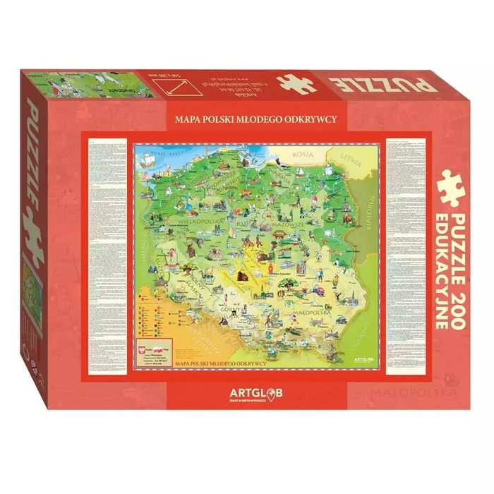 Puzzle 200 - Polska Młodego Odkrywcy. ArtGlob. Nowy Produkt