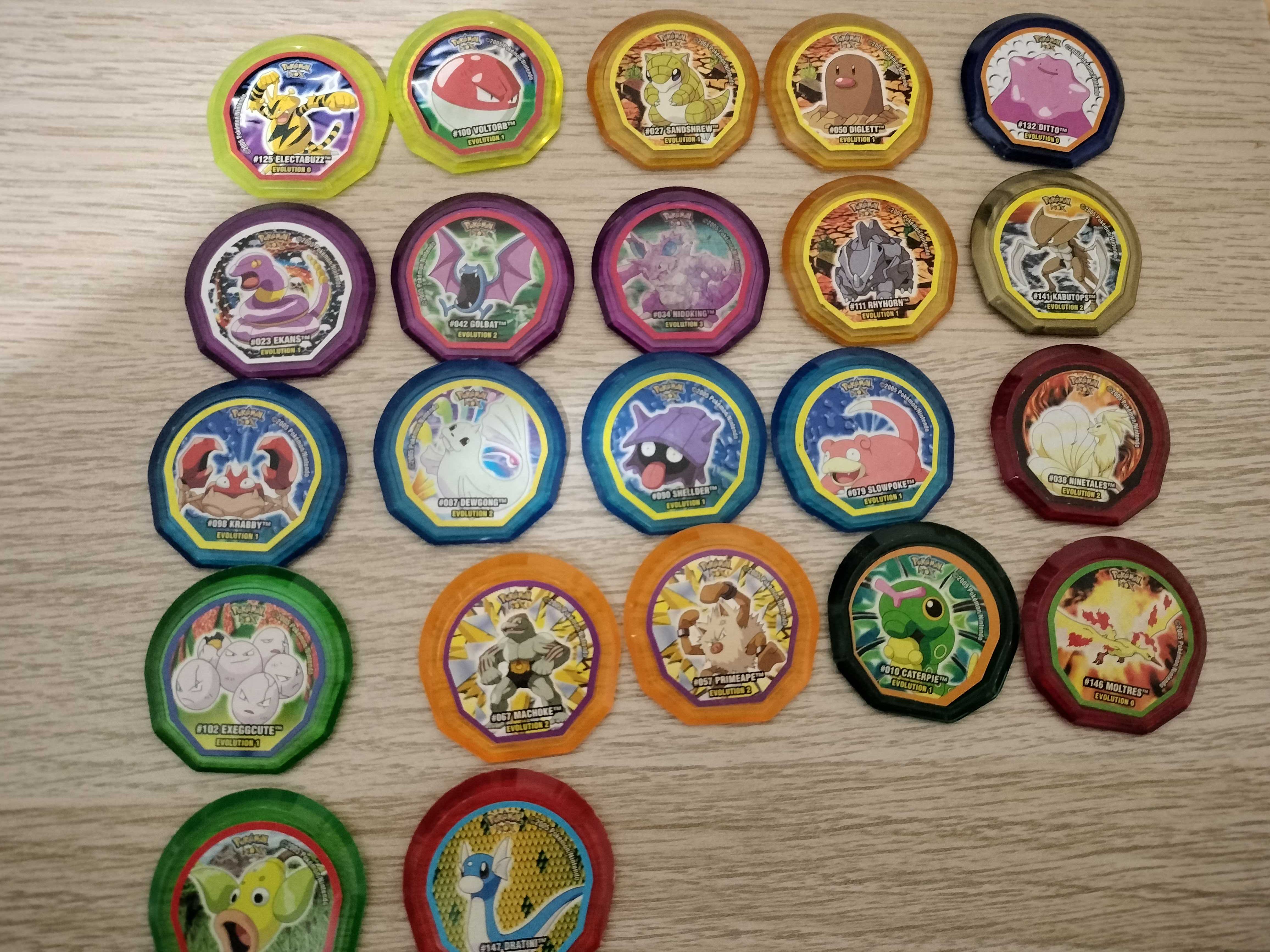 Tazos Pokémon 1, 2, 3 e nox