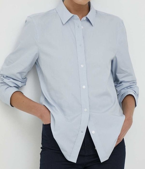 Бавовняна сорочка Tommy Hilfiger жіноча relaxed класичний комір