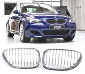 GRELHAS FRONTAIS BMW E60 E61 03-10 CROMADAS