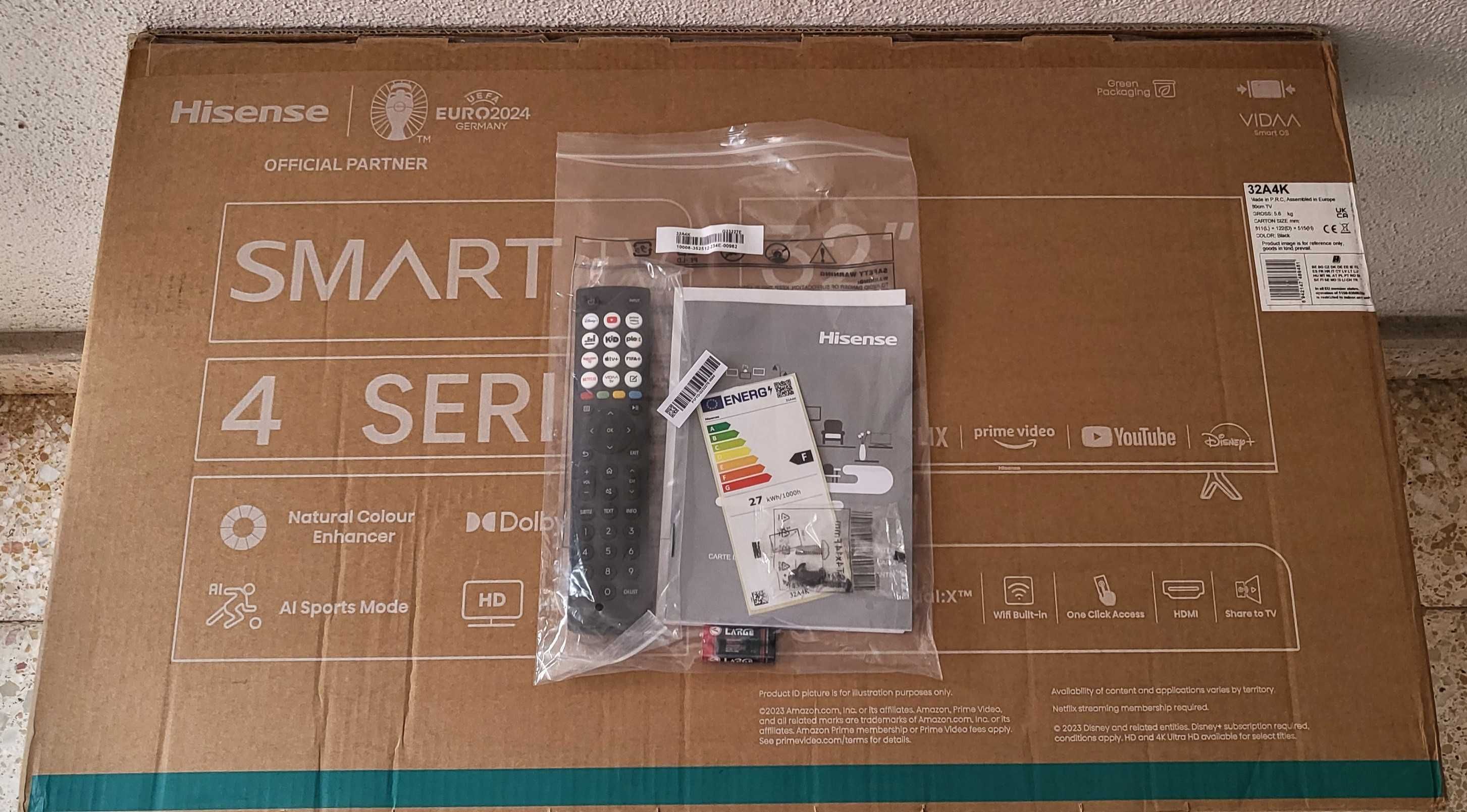TV Hisense 32A4K (LED- 32'' - 81 cm - HD Ready - Smart TV), Nova