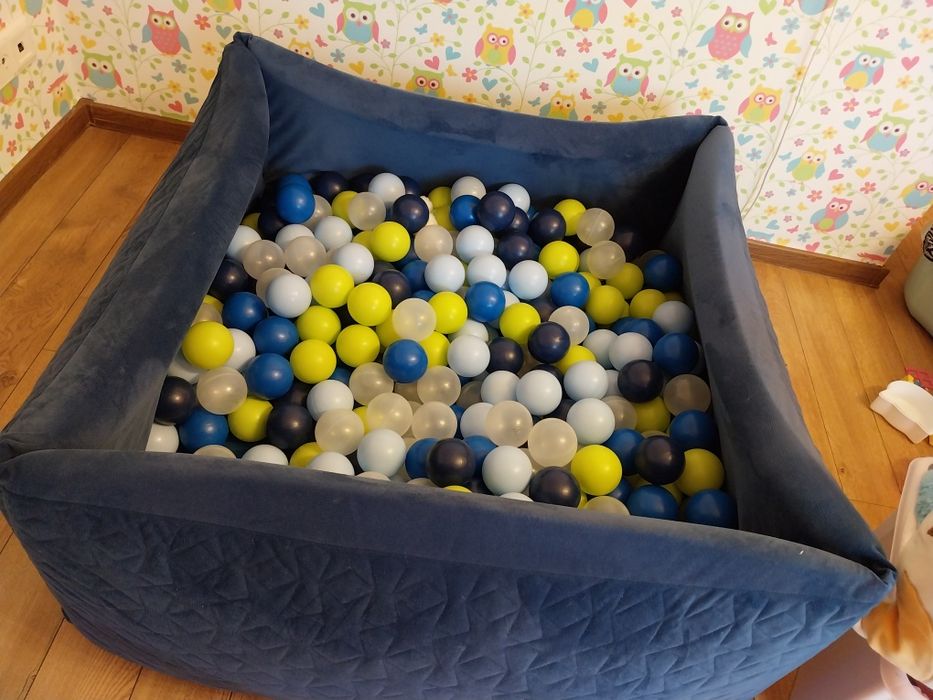 Duży suchy basen z kulkami XXL 2-osobowy granatowy do zabawy kulki